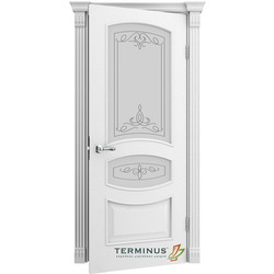 Двері міжкімнатні, засклена, 50 Ясен Білий Емаль, Caro Зображення